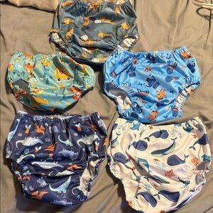 Whimsical Animal and Robot Print Diaper Covers